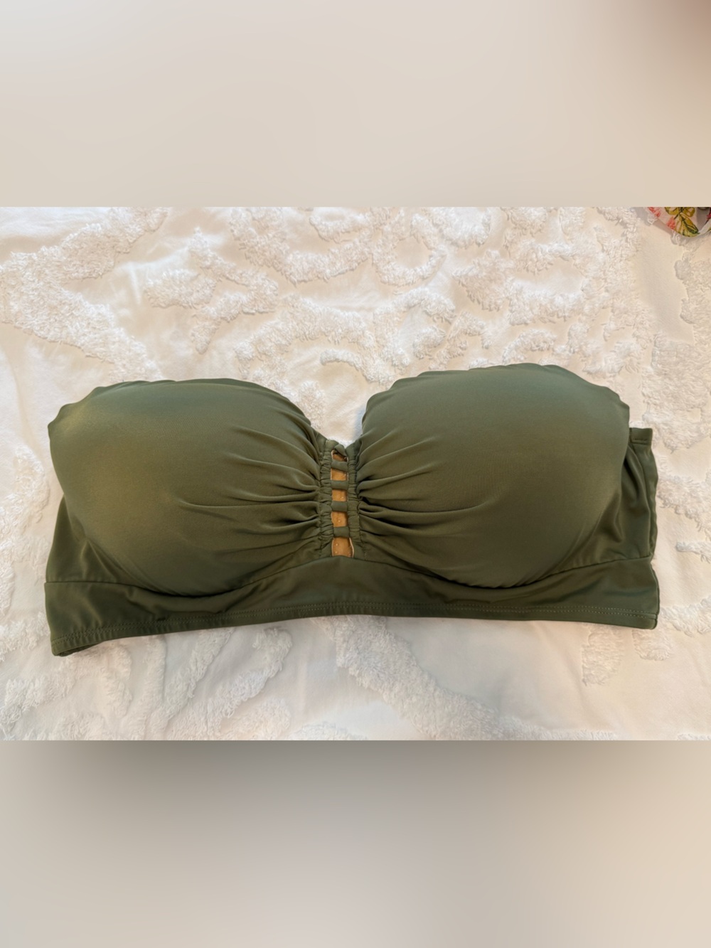Swim by Cacique at lane Bryant Green strapless swim top 42DD